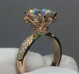 1.3ct Round Cut Diamond Engagement Ring 14k Rose Gold Finish Accents Solitaire