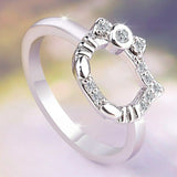 1.2ct Round Cut Diamond Engagement Ring 14k White Gold Finish Kitty Stackable