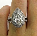 6.5ct Oval Cut Diamond Cocktail Split Band Engagement Ring 14K White Gold Finish