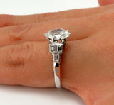 1.75Ct Pear Cut Diamond Solitaire Vintage Engagement Ring 14K White Gold Finish