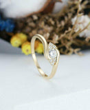 1ct Round Cut Diamond Engagement Ring 14k Yellow Gold Finish Swirl Solitaire