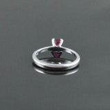 1ct Engagement Ring Emerald Cut Pink Ruby Solitaire Design 14k White Gold Finish