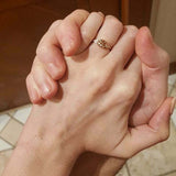 1.6ct Round Cut Champagne Diamond Pear Accent Trilogy Ring 14k Rose Gold Finish