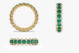 2.1ct Round Cut Simulated Emerald Cocktail Wedding Band 14k Yellow Gold Plated