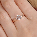 0.6ct Round Cut Simulated Peach Morganite Solitaire Ring 14k Rose Gold Plated