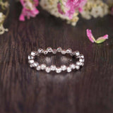 Bezel Set Eternity Wedding Ring Band 1ct Round Cut Diamond 14k White Gold Finish