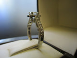 4Ct Round Cut Diamond Halo Milgrain Vintage Engagement Ring 18K White Gold Over