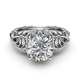 2ct Round Cut VVS1 Diamond Engagement Ring 14k White Gold Finish Stylish Vintage