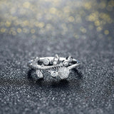 1.2ct Round Cut Diamond Engagement Ring 14k White Gold Finish Leaf Bypass Women