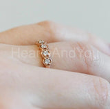 0.5ct Round Cut Moissanite Stackable Women Wedding Band 14k Rose Gold Plated