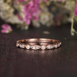 Half Eternity Wedding Band 0.75ct Round Cut VVS1D Diamond 14k Rose Gold Finish