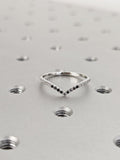 0.5ct Round Black Simulated Diamond Curved Wedding Band 14k White Gold Plated
