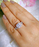 2ct Princess Cut Diamond Split Shank Halo Engagement Ring 14k White Gold Finish