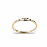 0.06ct Engagement Ring Round Diamond Solitaire Minimalist 14k Yellow Gold Finish