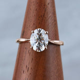 1Ct Oval Cut Diamond Minimalist Solitaire Engagement Ring 14K Rose Gold Finish