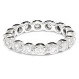 1.6ct Round Cut Diamond Vintage Eternity Wedding Ring Band 14k White Gold Finish