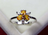 2.3ct Engagement Ring Oval Cut Citrine Stylish Partywear 14k White Gold Finish