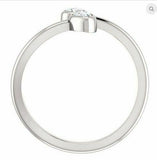 1Ct Pear Round Cut Diamond Two Stone Bypass Engagement Ring 14K White Gold Over