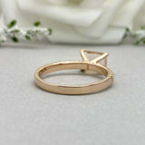 1.7ct Engagement Ring Radiant Cut Morganite Diamond Accents 14k Rose Gold Finish