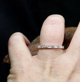 0.7ct Round Cut Diamond Wedding Band Half Eternity Petite 14k White Gold Finish