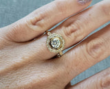 2.5Ct Round Cut VVS1 Diamond Vintage Halo Engagement Ring 14K Yellow Gold Finish