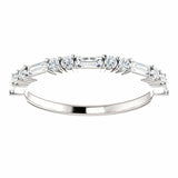 0.5ct Baguette Cut Diamond Eternity Unique Wedding Band 14k White Gold Finish