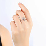 1.2ct Round Cut VVS1 Diamond Engagement Ring 14k White Gold Finish Hollow Bypass