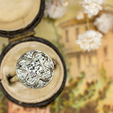 4Ct Round Cut Diamond Art Deco Milgrain Engagement Ring 14K White Gold Finish