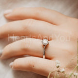 0.2ct Round Cut Moissanite Swirl Solitaire Engagement Ring 14k White Gold Plated