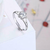 1.1ct Round Cut Diamond Engagement Ring 14k White Gold Finish Floral Solitaire