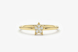 0.5ct Round Diamond Star Shaped Minimalist Engagement Ring 14k Yellow Gold Over