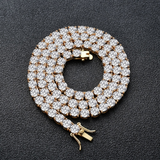 30 Ct Round Cut VVS1/D Diamond Tennis Necklace Solid 14K Yellow Gold Over