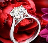 2.2ct Round Cut Moissanite Solitaire Ring Band Bridal Set 14K White Gold Plated