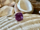2.2ct Engagement Ring Cushion Cut Purple Amethyst Solitaire 14k WhiteGold Finish