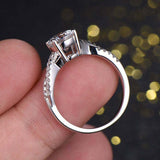 1.5ct Round Cut Diamond Engagement Ring Twisted Promise 14k White Gold Finish