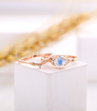 0.01ct Round Cut Moissanite Minimalist Women Wedding Band 14k Rose Gold Plated