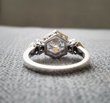 1.5Ct Round Cut Diamond Antique Vintage Engagement Ring 18K White Gold Finish