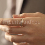 0.3ct Round Cut Moissanite Half Eternity Wedding Band 14k White Gold Plated