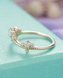 Curved Half Eternity Wedding Band 0.8ct Round Cut Diamond 14k Yellow Gold Finish