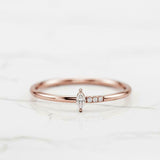 Petite Minimalist Engagement Ring 0.3ct Marquise Cut Diamond 14k YellowGold Over
