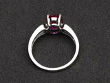 2.3ct Engagement Ring Oval Cut Pink Ruby Diamond Accent 14k White Gold Finish