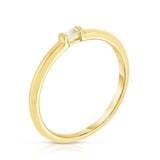 0.2ct Baguette Cut Diamond Engagement Ring 14k Yellow Gold Finish Minimalist