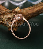 0.5ct Round Cut Simulated Morganite Trilogy Engagement Ring 14k Rose Gold Plated