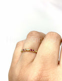 0.3ct Round Cut Simulated Pink Ruby Minimalist Wed Band 14k Yellow Gold Plated