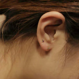 0.5ct Round Cut VVS1D Diamond Clover Floral Stud Earrings 14k White Gold Finish