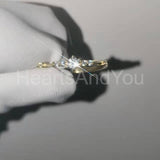 0.5ct Round Cut Moissanite Minimalist Engagement Ring 14k Yellow Gold Plated