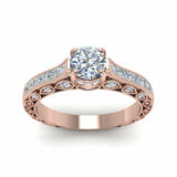 1ct Round Cut Diamond Vintage Filigree Engagement Ring 14k Rose Gold Finish New