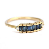 1.3ct Baguette Blue Sapphire Engagement Ring 14k Yellow Gold Finish Stylish Iced