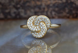 Statement Women Engagement Ring 1.2ct Round Cut Diamond 14k Yellow Gold Finish