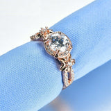 2ct Round Cut Diamond Engagement Ring 14k Rose Gold Finish Halo Infinity Floral